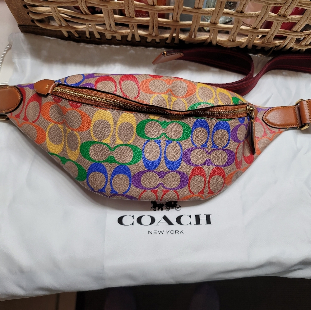 Coach Multicolor Signature Belt Bag